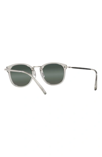 Shop Oliver Peoples 49mm Small Round Sunglasses In Black Diamond / Steal Gradient
