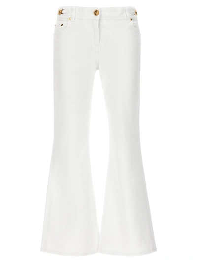 Shop Versace Flared Jeans White
