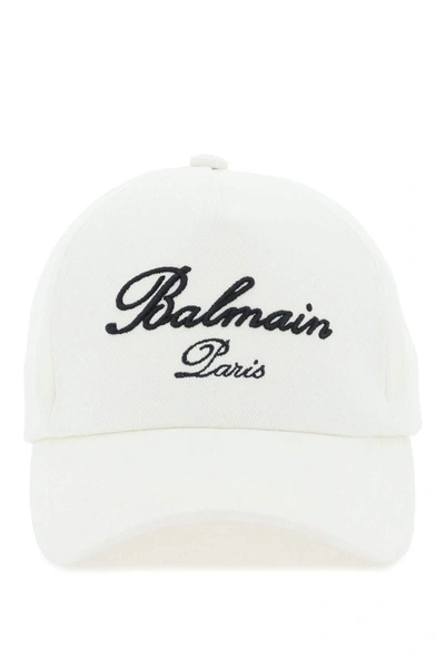 Shop Balmain Embroidered Logo Baseball Cap In Multicolor