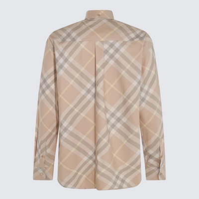 Shop Burberry Beige Cotton Shirt In Flax Ip Check