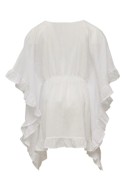 Shop Snapper Rock Kids' Ruffle Cotton Cover-up Dress In White