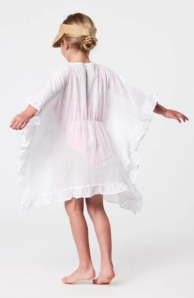Shop Snapper Rock Kids' Ruffle Cotton Cover-up Dress In White