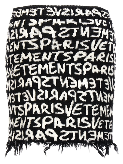 Shop Vetements Graffiti Monogram Skirts White/black