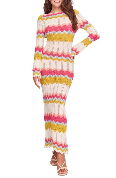 Capittana Piper Knit Maxi Dress In Pink Multi