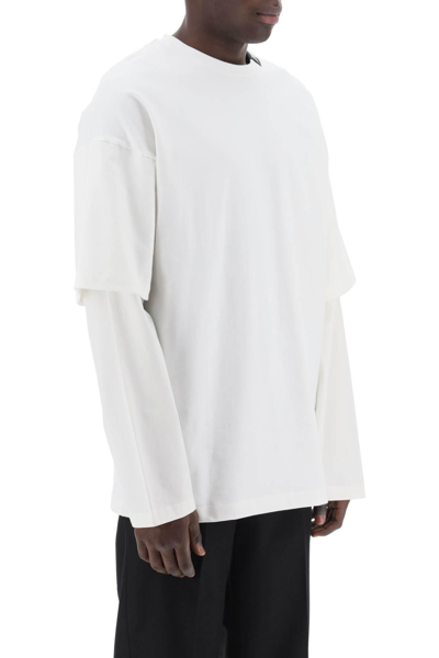 Shop Oamc Long-sleeved Layered T-shirt In White