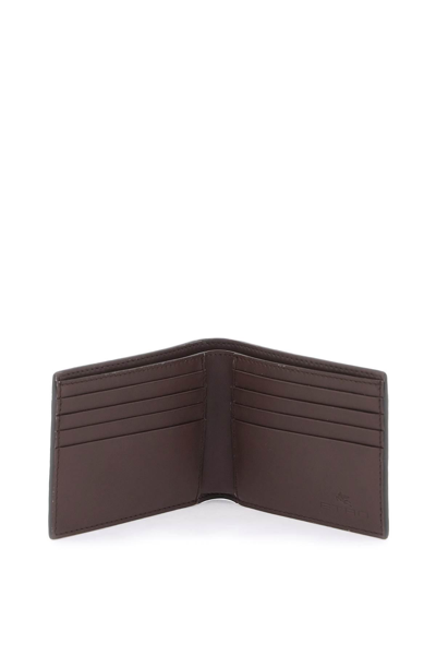 Shop Etro Paisley Bifold Wallet With Pegaso Logo In Brown