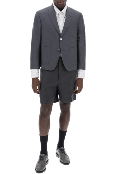 Shop Thom Browne 4-bar Jacket In Light Wool In Grey