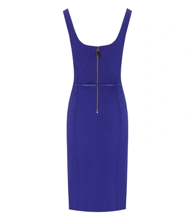 Shop Elisabetta Franchi Indigo Blue Sheath Dress With Belt