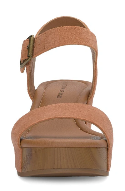 Shop Lucky Brand Adario Ankle Strap Platform Wedge Sandal In Sunburn Oilsue
