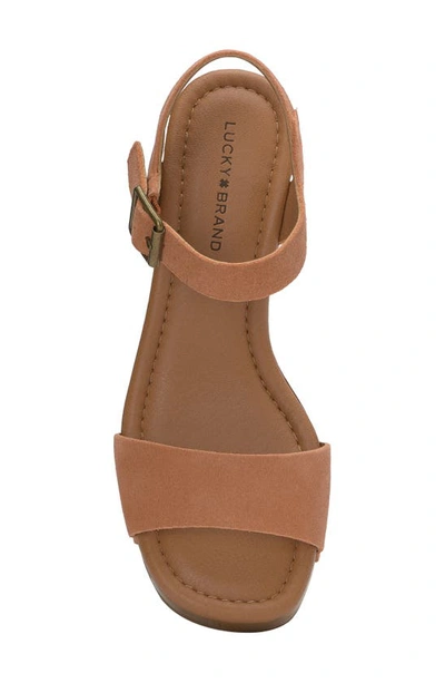 Shop Lucky Brand Adario Ankle Strap Platform Wedge Sandal In Sunburn Oilsue
