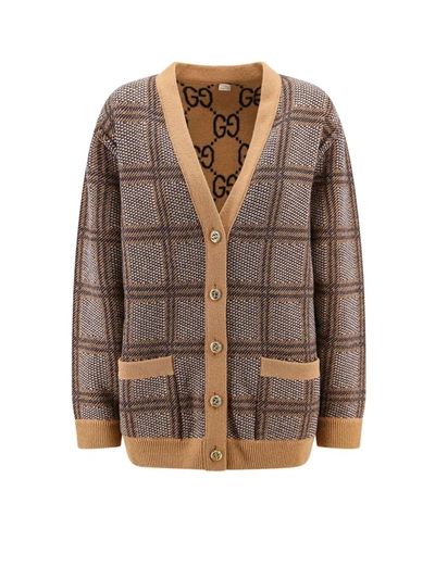 Shop Gucci Cardigan In Beige