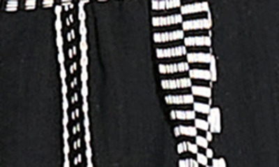 Elan Embroidered Swing Dress In Black White