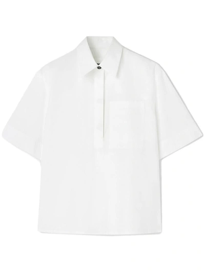 Shop Jil Sander Flat Collar Shirt In White