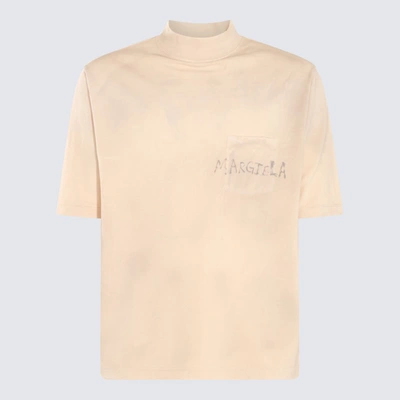 Shop Maison Margiela Cream Cotton Handwritten T-shirt In White
