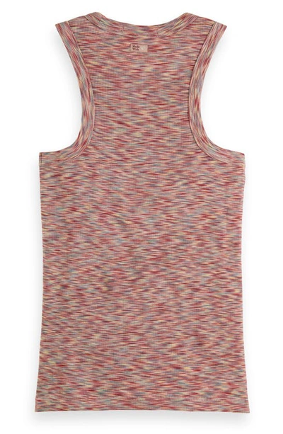 Scotch & Soda Space Dye Cotton Tank In Pink Grey Space Dye