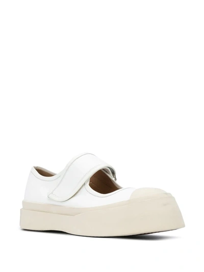 Shop Marni Sneakers With Hook And Loop Closures In White