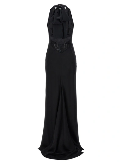 Shop N°21 Lace Satin Long Dress Dresses Black