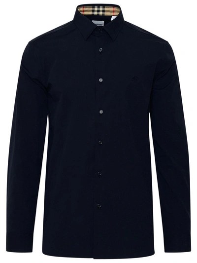 Shop Burberry Sherfield Shirt In Blue Cotton In Navy