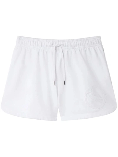 Shop Stella Mccartney S-wave Jersey Drawstring Shorts In White