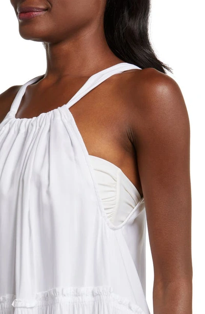 Shop Elan Ruched Tiered Cover-up Swing Dress In White