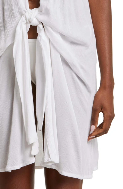 Elan Tie Front Cover-up Wrap Dress In White