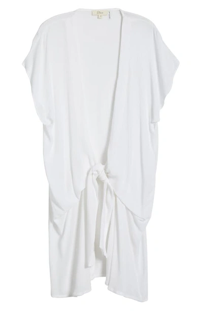 Elan Tie Front Cover-up Wrap Dress In White
