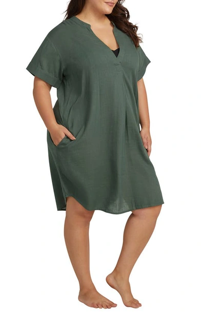 Shop Artesands Amadeus Cover-up Dress In Sage Green