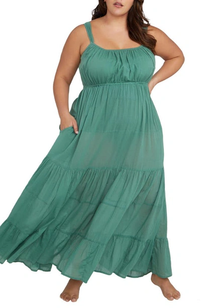 Shop Artesands Liszt Cover-up Dress In Sage Green