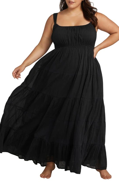 Shop Artesands Liszt Cotton Cover-up Dress In Black