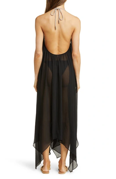 Shop Ramy Brook Joyce Halter Cover-up Dress In Black