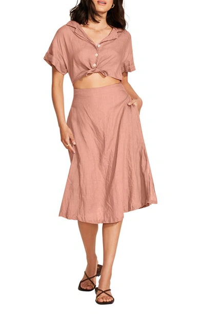 Shop Vitamin A Playa Cutout Linen Cover-up Dress In Desert Eco Linen