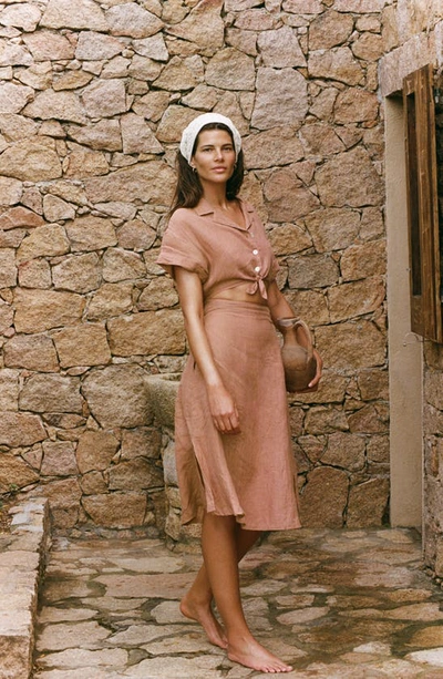 Shop Vitamin A ® Playa Cutout Linen Cover-up Dress In Desert Eco Linen