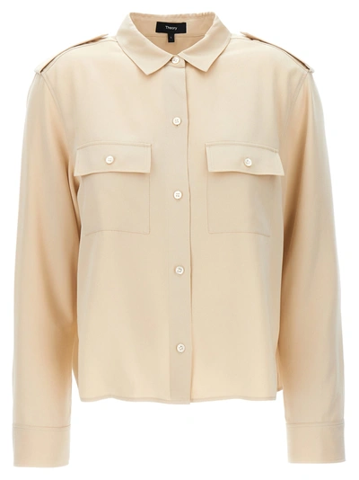 Shop Theory Lyoncell Blouse Shirt, Blouse Beige