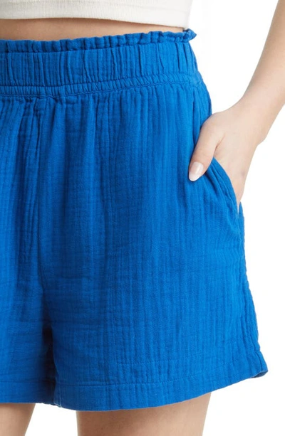 Shop Rails Leighton Organic Cotton Gauze Shorts In Sapphire