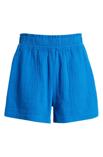 Shop Rails Leighton Organic Cotton Gauze Shorts In Sapphire