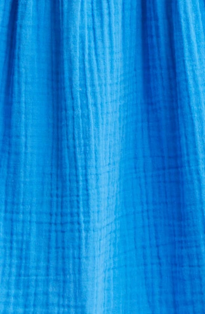 Xirena Lennox Button-up Cotton Gauze Midi Dress In Cobalt