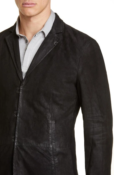 Shop John Varvatos Slim Fit Suede Blazer In Black-001