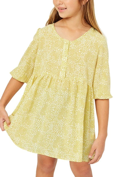 Shop Hayden Girls Kids' Dot Print Tunic Dress In Lemon