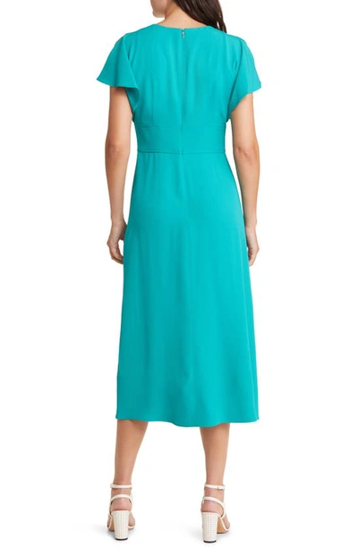 Hugo Boss Dawinga Flutter Sleeve A-line Dress In Bright Emerald