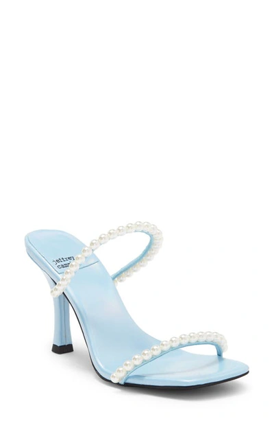 Shop Jeffrey Campbell Akoya Imitation Pearl Sandal In Light Blue Mirage