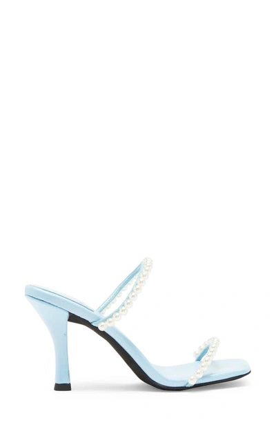 Shop Jeffrey Campbell Akoya Imitation Pearl Sandal In Light Blue Mirage