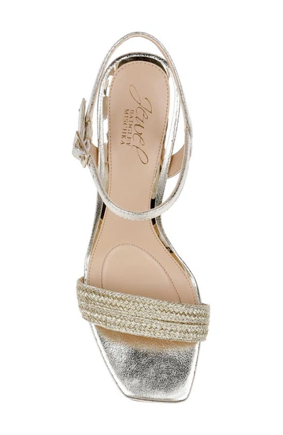 Shop Jewel Badgley Mischka Heddia Ankle Strap Sandal In Champagne Gold