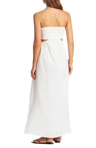 Sea Level Smocked Bodice Cotton Seersucker Cover-up Dress In White