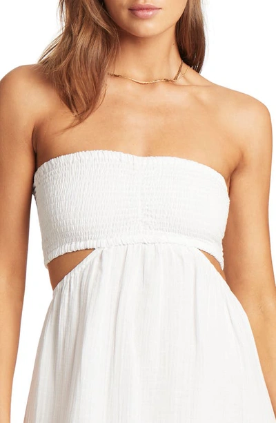 Shop Sea Level Smocked Bodice Cotton Seersucker Cover-up Dress In White