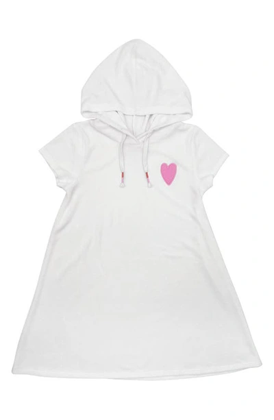 Shop Feather 4 Arrow Kids' Summer Vibes Hooded Cotton Terry Cover-up Dress In White