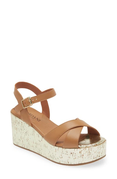 Shop Cordani Jordie Platform Wedge Sandal In Cuoio Leather