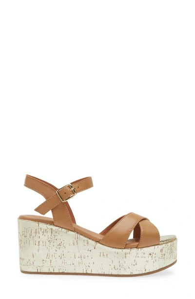 Shop Cordani Jordie Platform Wedge Sandal In Cuoio Leather