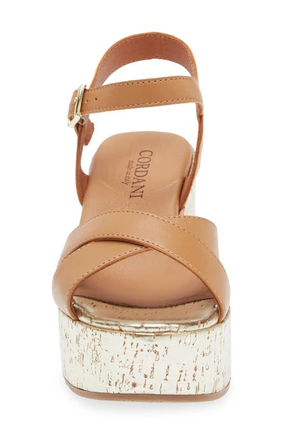 Shop Cordani Jordie Platform Wedge Sandal In Cuoio Leather