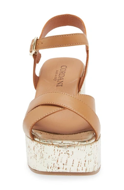 Cordani Liona Ankle Strap Platform Sandal In Cuoio Leather