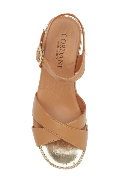 Cordani Liona Ankle Strap Platform Sandal In Cuoio Leather